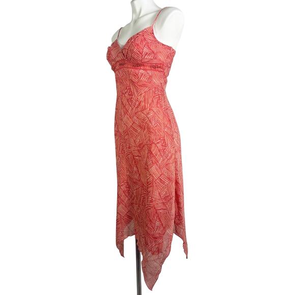 Speechless y2k Babydoll Fairy Dress Size 5 Geometric Coral Bead Lace Asymmetric - Picture 3 of 14